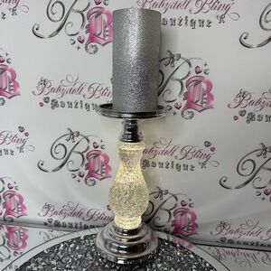 Bath and body works Silver Glitter Candle Holder light up glitter silver sparkly